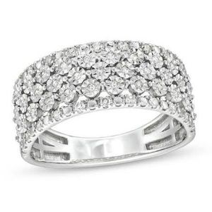 Zales  1/4 ct. t.w. multi row Diamond Ring 8.5